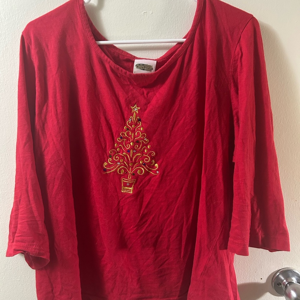 Collections ETC. Festive Red Christmas Tree Top